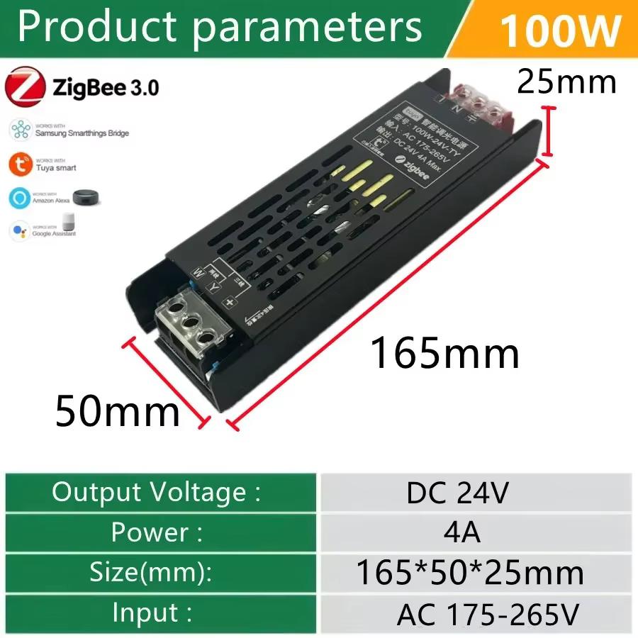 Tuya Zigbee LED Блок питания Диммер Трансформатор DC 24V AC175-265V Поддержка Alexa Gooogle Голосовое управление APP для дома CCT LED Лента