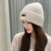 Новые осенне-зимние шапки для женщин Модная вязаная шерстяная шапка с надписями Однотонная универсальная студенческая теплая и холодная шапка