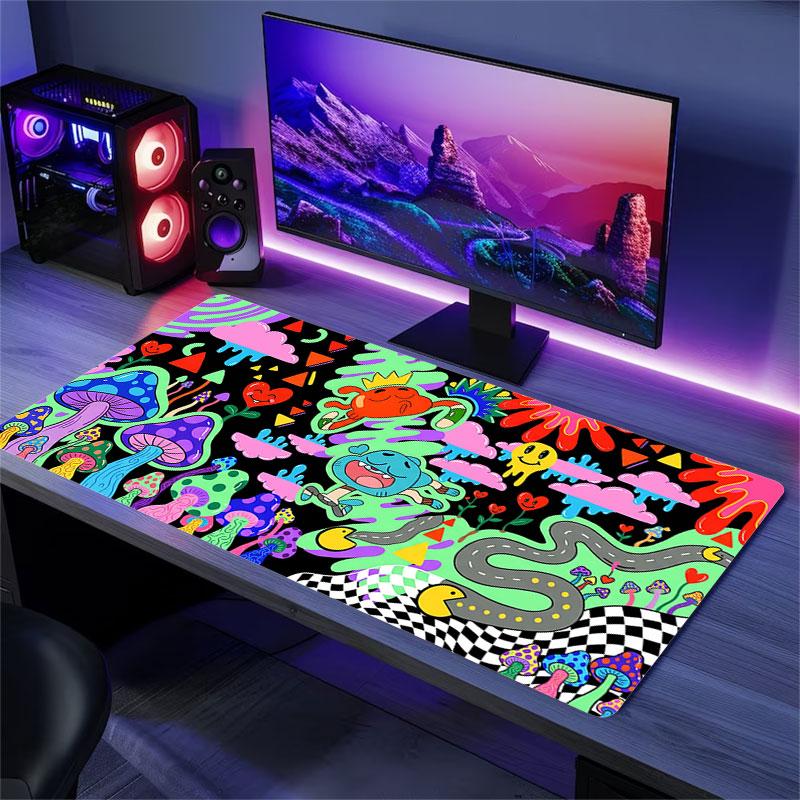 The Gumball Chronicles Large Gaming Table Cushion Non-slip Laptop Tablet Big Mousepad XXL Mat Mini PC Playmat With Lock edge