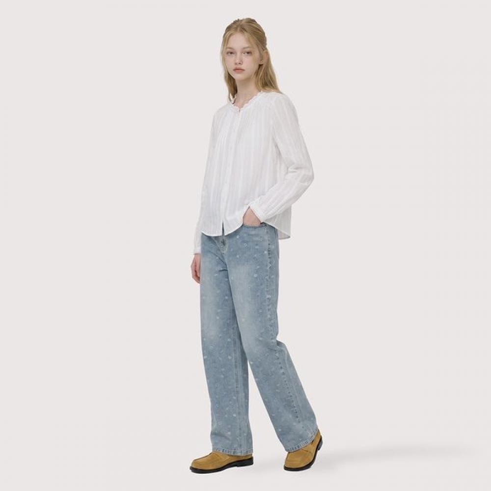 Thursday Island Lace Jacquard Pintuck Blouse T266mbl155w