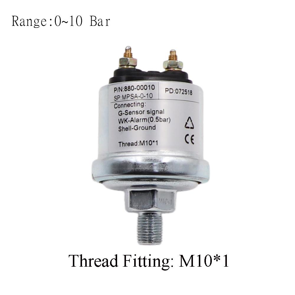 Engine Oil Pressure Sensor with Measuring Range 0~5 Bar /0~10 Bar fit for Car Boat Oil Pressure Gauge Sender M10 & NPT-1/8