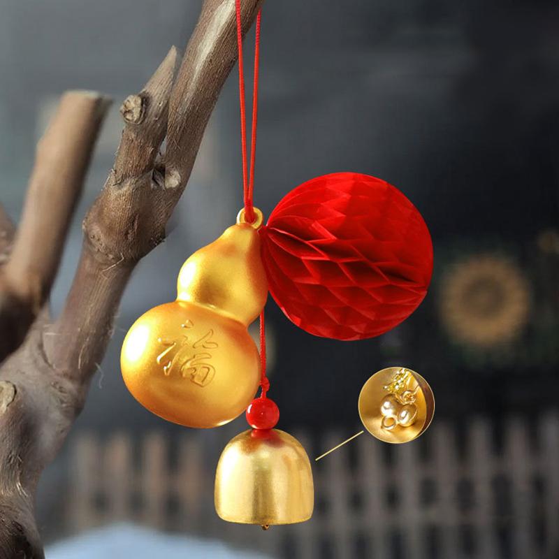 14 см Дизайн тыквы Весенний фестиваль Колокольчик ветра Подарок благословения Дизайн колокольчика Милые DIY аксессуары Благоприятный кулон Разноцветный