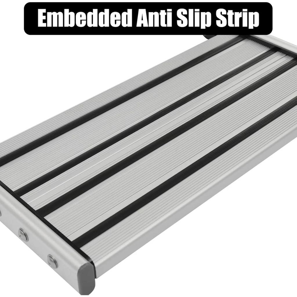 Manual RV Step Assembly Manual Aluminum Alloy Folding Single Step W|LED Light Bar 330Lbs Capacity RV Steps for Campers, Caravans