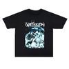 2025 Лето Черный Метал Сатирикон Рок-группа Принт Хлопок Свободная Мужская и Женская Футболка Высокое Качество Футболка с Коротким Рукавом2