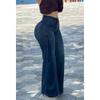 High Waist Flared Jeans Women Stretchy Slim Fit Wide Leg Denim Pants Street Style