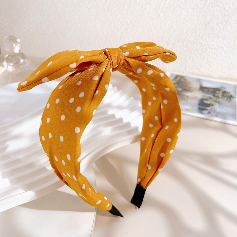 Boho Dots Wide Hair Bands for Women Girls Vintage Beach Bowknot Ear Bows Korean Soft Turbans Headbands Accessories Wholesale
