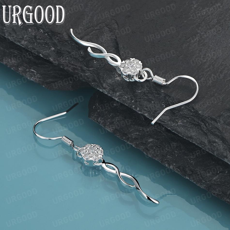 Круглые бусины из стерлингового серебра 925 пробы 8 мм, подвеска из циркония AAA, серьги для пирсинга, модные свадебные украшения