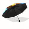 1pc Pikachu Breaks Through the Wall Pattern Automatic 3-Fold Umbrella, 8 Iron Frames, High-Value Folding Umbrella, Suitable for Office, Travel and Out