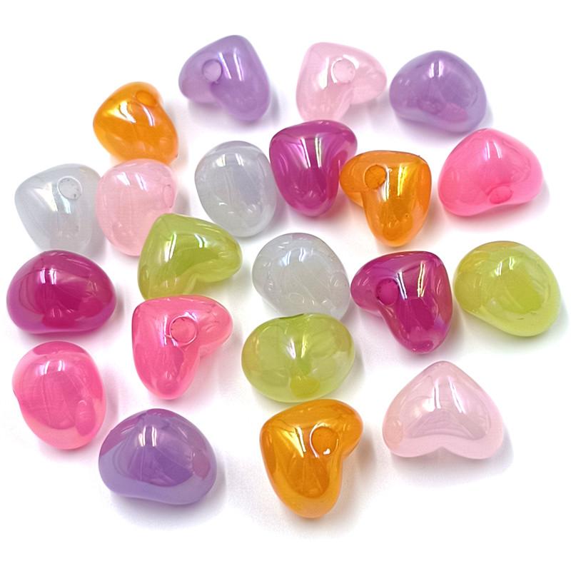 10 шт. желейного цвета акриловые одинарные глазки персиковое сердце пентаграмма свободные бусины кулон для браслета ожерелья серьги изготовление ювелирных изделий