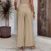 Женские модные однотонные повседневные эластичные брюки с высокой талией, свободные, широкие брюки