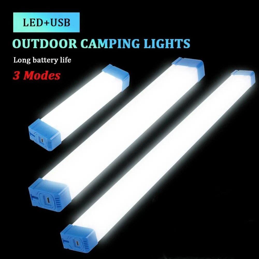 Solar Camping Lamp Long Strip Night Market Lampu Portable LED Tube Fishing