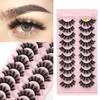 10 пар модных нераздражающих косметических средств, более длинные и изогнутые ресницы на конце глаза, искусственные накладные ресницы, подарок на день рождения