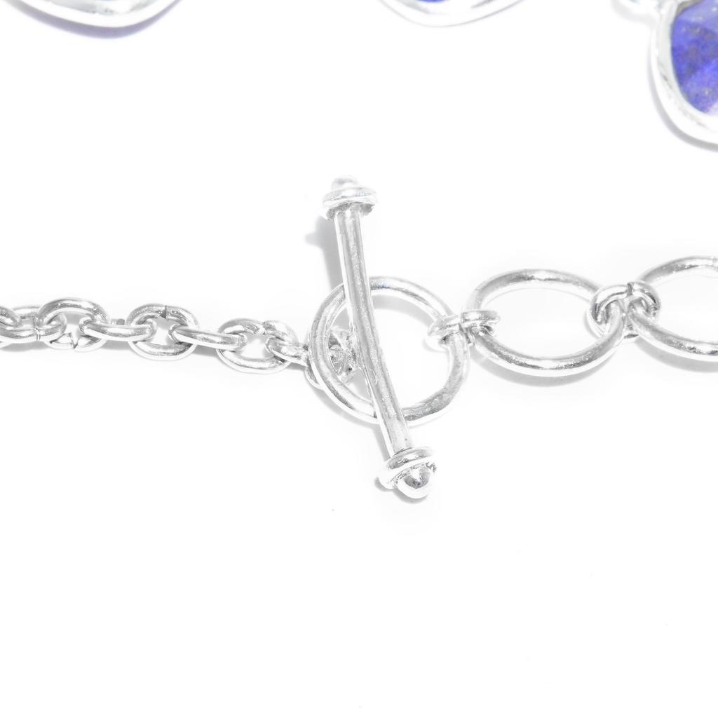 Lapis Lazuli Bracelet: Minimalist 925 Sterling Silver Gemstone Jewelry