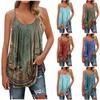Women's Summer Sexy Sleeveless Spaghetti Strap T-shirt Printed Tops