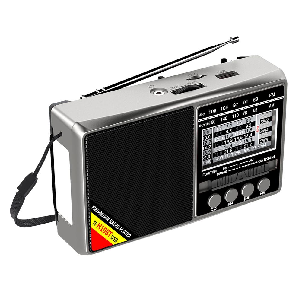 Портативное радио FM/AM/SW с полным диапазоном, с разъемом для наушников 3,5 мм, проигрыватель, радио на батарейках, поддержка TF-карты для пожилых людей