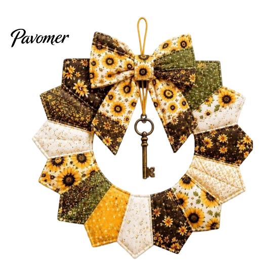 DIY Patchwork Craft Supplies Wreath Kit, Christmas Sewing Seasonal Patterns, Farmhouse Style Crafts Fabric Kit for Adults, Front Door Wall Decor