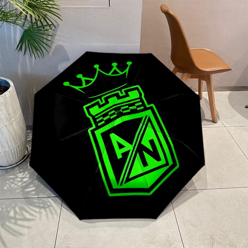 Atletico Nacional Fashionable Automatic Opening/Closing Folding Umbrella. Portable and Foldable, Ideal for Gift, Travel, and Daily Use