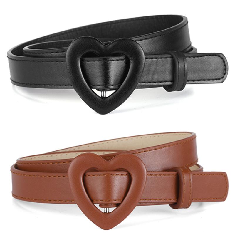 Тонкий пояс с пряжкой Love Buckle из искусственной кожи, повседневное украшение в сочетании с высококачественным детским ремнем унисекс