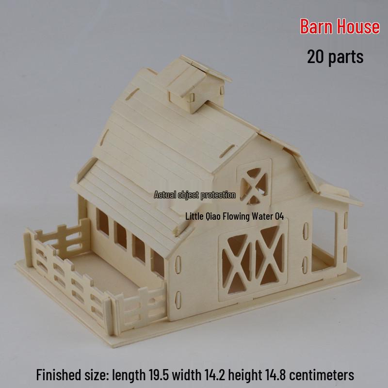 3D Wooden DIY Log Cabin Model - Creative Handmade Villa Puzzle for Adults