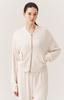 Huit Washed Henley Neck Crop Zip-Up Jumper Htwjp5K08T
