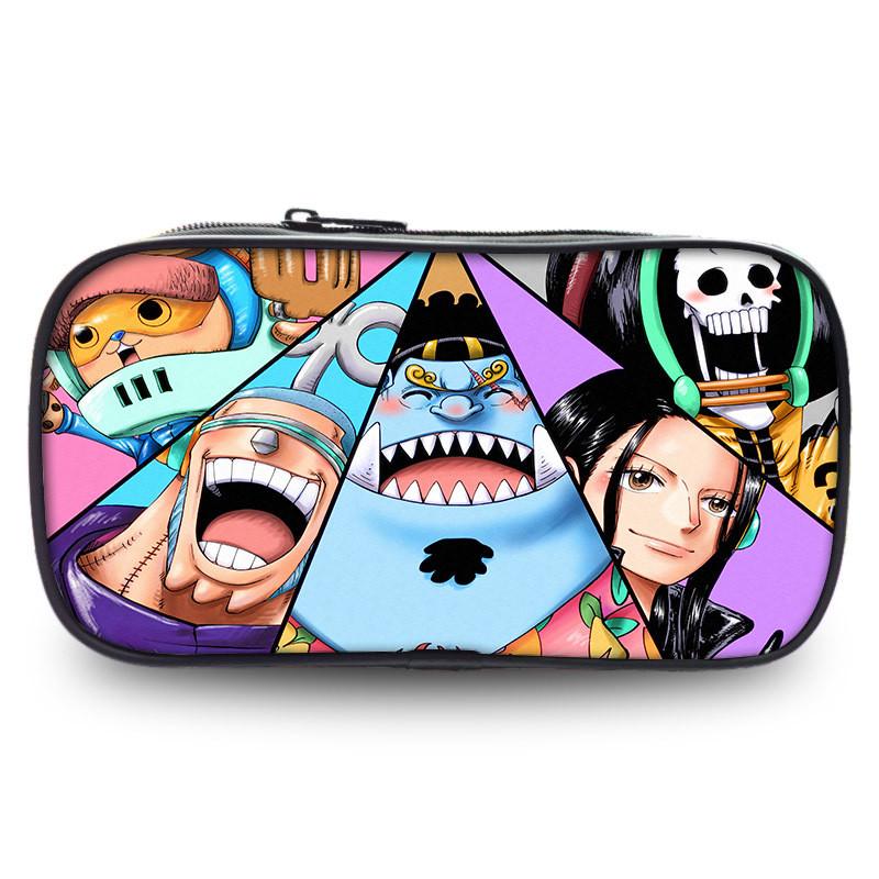 Stylish One Piece Student Pencil Case With Luffy And Zoro Skill Print Oxford Material