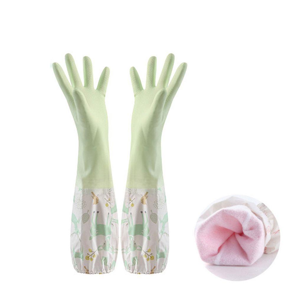 Durable Household Cleaning Plush Elastic Band Kitchen Accessories Dishwashing Tools Sleeve Gloves AVE