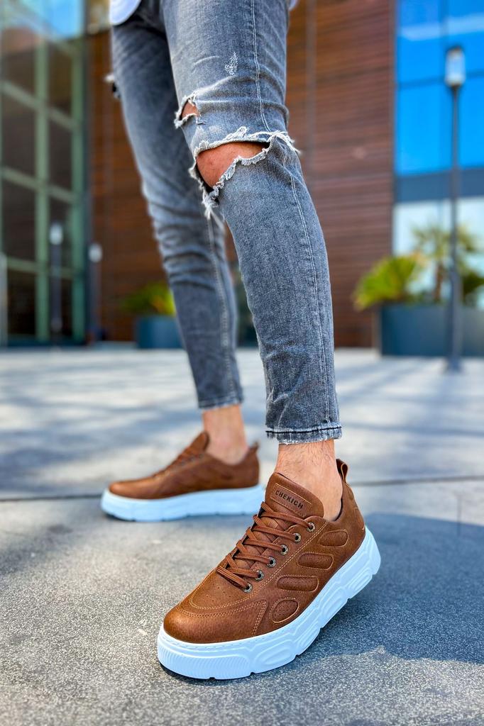 CHEKİCH New Collection CH105  Cronus Men Shoe White Black Brown Tan