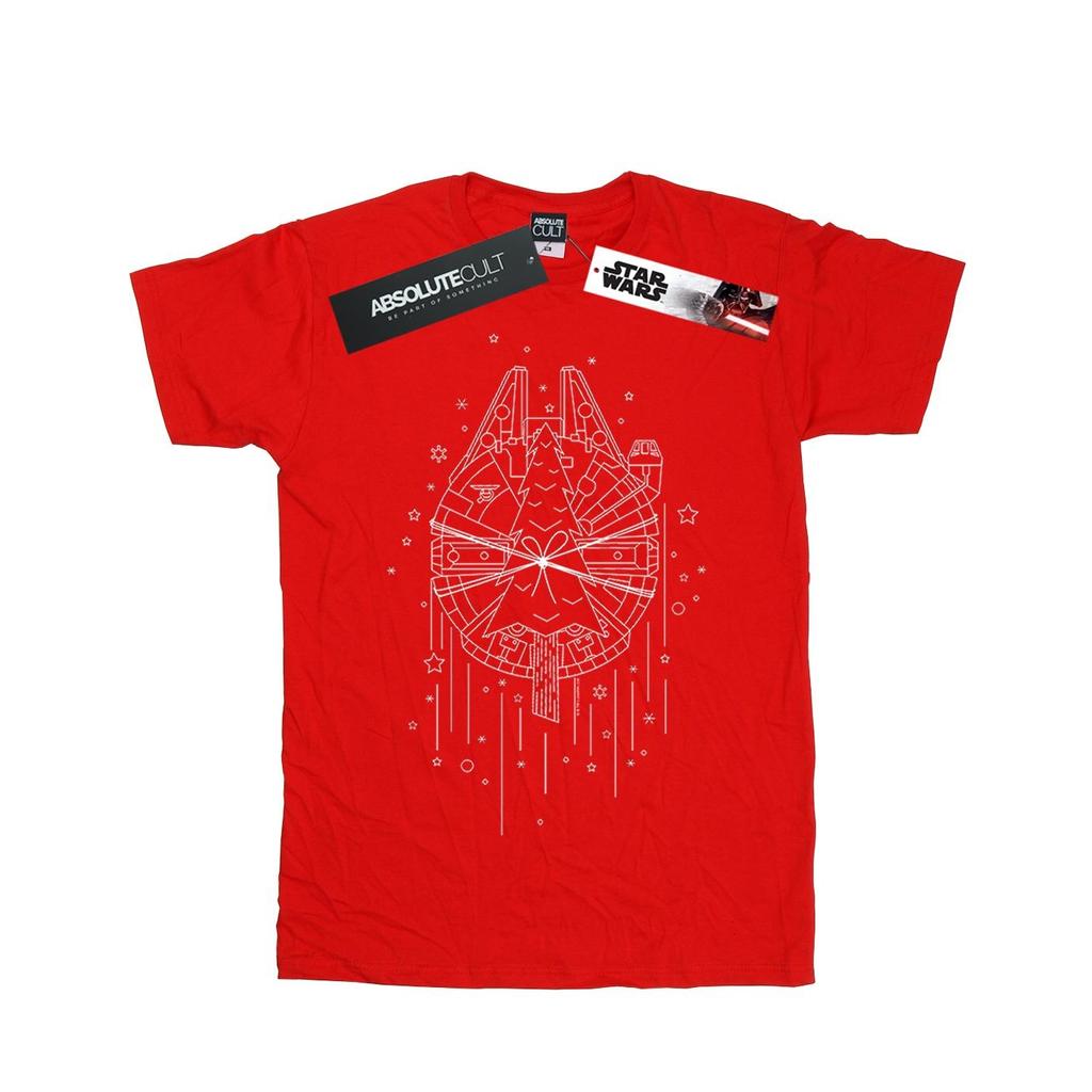 Star Wars Mens Millennium Falcon Christmas Tree Delivery T-Shirt