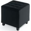 Velvet Feel Square Ottoman Grey