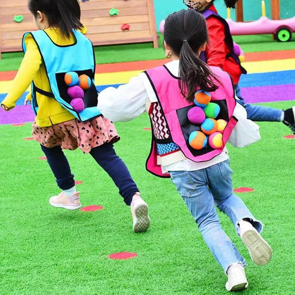 Sticky Dodge Ball Game Vest Outdoor Sports Toy Jersey Fabric Props Throw Catch Soft Fleece Balls Safe for Kids Teens Adults