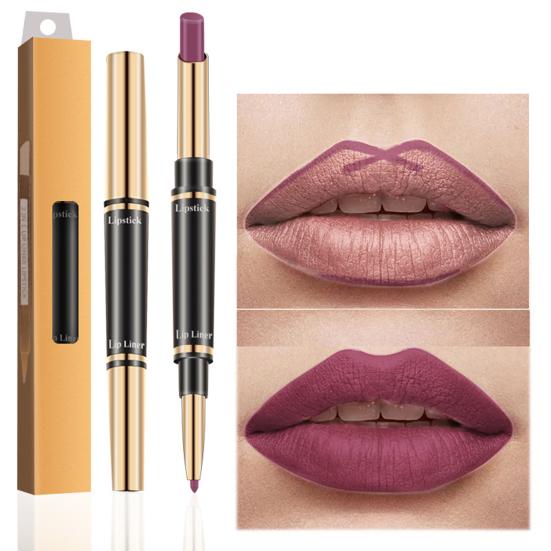 Dual-use Berry Color Lipstick with Lip Liner for Party