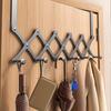 Door Hook, Back Door Hook, Bathroom Door Towel Rack, with 6 Coat Hooks, for Hanging Clothes, Coats and Towels, Suitable for 1.77inch Thick Doors