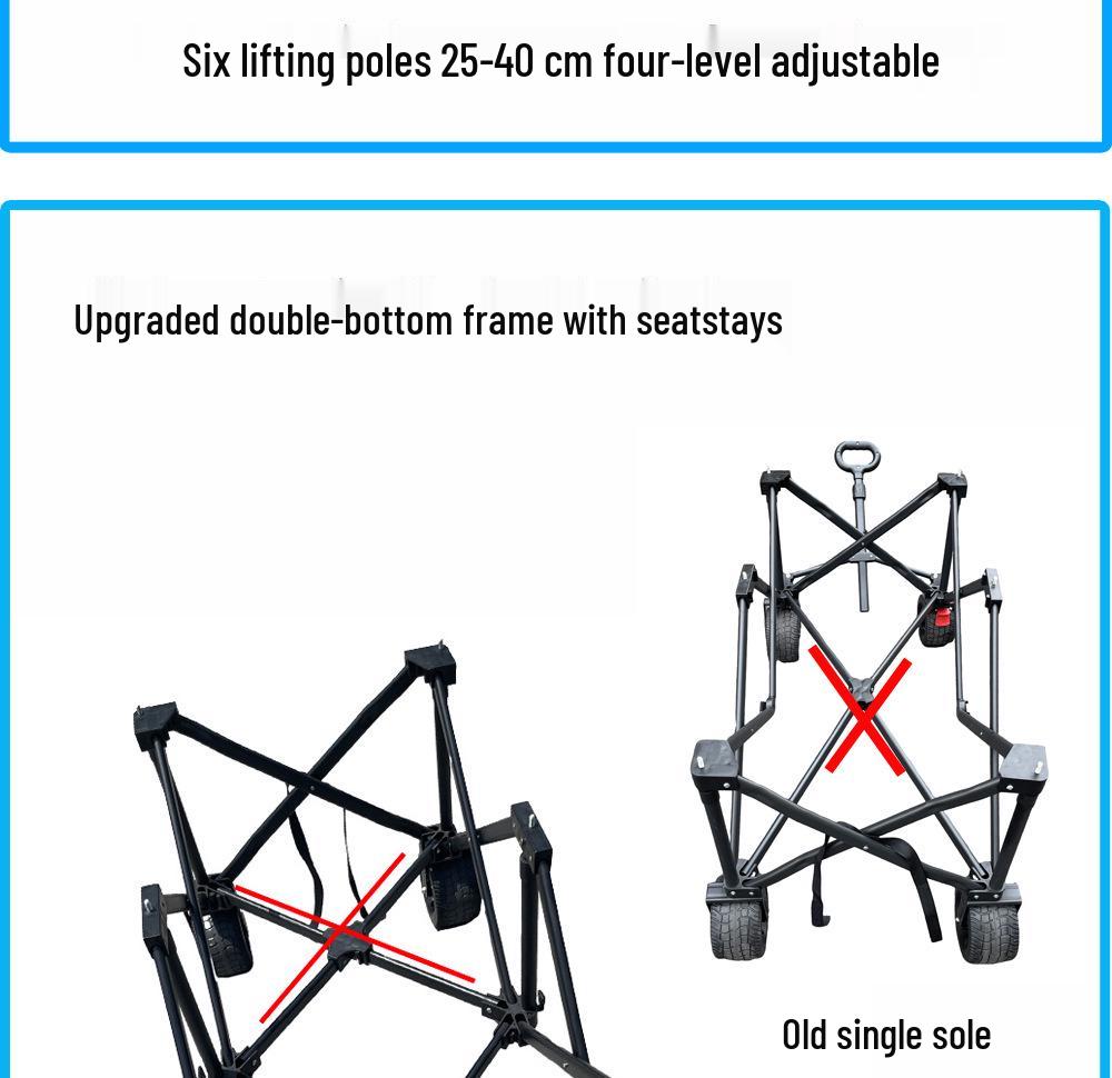 Portable Night Market Mobile Stall with Foldable Table and Four Wheels