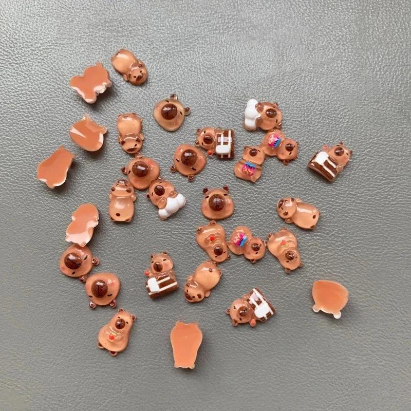 100pcs Mini Capybara Animal Figurines Fairy Garden Home Desk Ornament Miniatures Micro Landscape Diy Craft Decoration