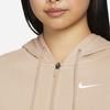 Nike С принтом логотипа, однотонная толстовка с капюшоном на молнии, женские толстовки бежевого цвета DM6416-200
