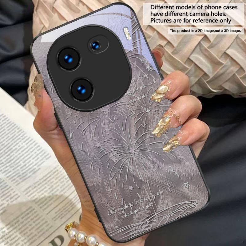 Исцеляющая завораживающая аура Для vivo Y16 Y76 Y75 Y52 Y72 Y55 Y72 5G Y100 Y33s 4G Y03 Y36 Y35 iQOO 12 Z9 Turbo Черный стеклянный чехол для телефона