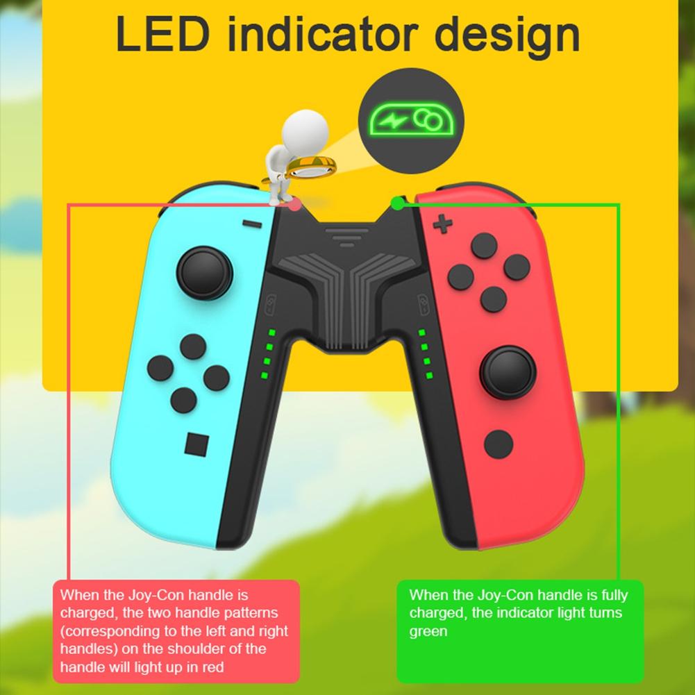 Зарядная ручка Joy-Con, совместимая с Nintendo Switch OLED, портативная градиентная V-образная ручка для Switch Joy-Con, быстрая зарядка во время игры