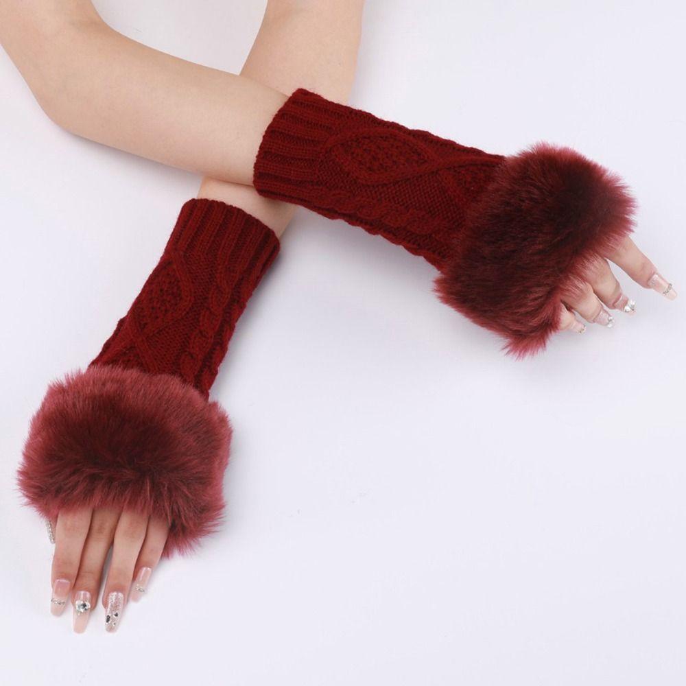 Зимние теплые рукавицы Twist, толстые теплые длинные варежки, перчатки без пальцев, женские перчатки, длинные вязаные перчатки