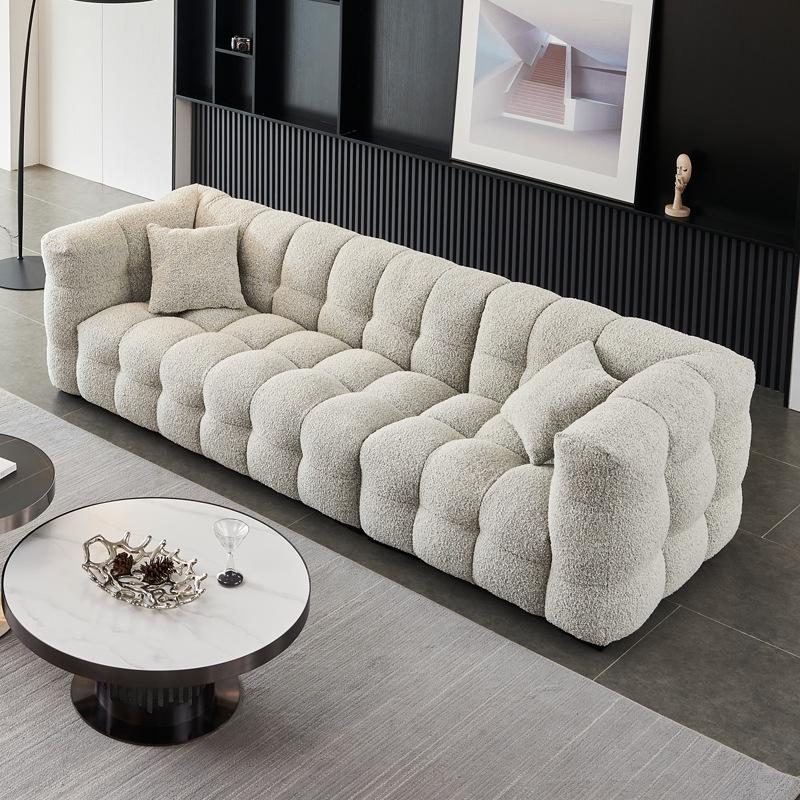 Легкий французский муслиновый диван-зефир из шерсти ягненка - Трехместный для небольшой квартиры, Индивидуальная роскошная мебель для гостиной