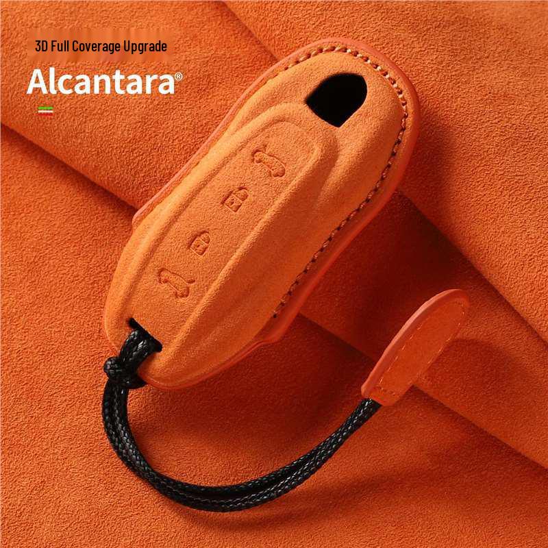Suede Key Cover with Buckle for Porsche Macan 4, Fits 25 Models, Pure Electric & Jincheng Edition