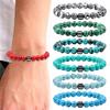 Beaded Bracelet for Men Women Retro Natural Stone Bead Bracelet 8mm Round Beaded Stretch Bracelets for Birthday Gifts