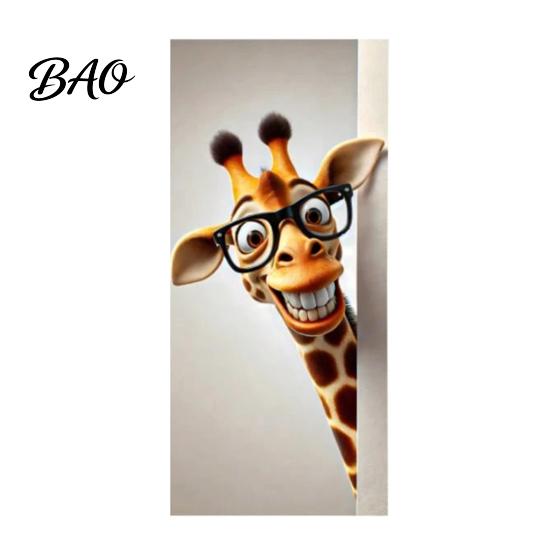 Waterproof Garbage Container Graphics Cartoon Animal Trash Can Sticker, Colorful Self-Adhesive PVC Decal, Cute Creative Makeover Stickers Cat