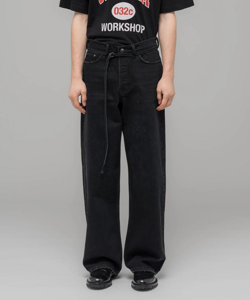 032Ssi (U) Down To Earth Wide Leg Jeans Washed Black