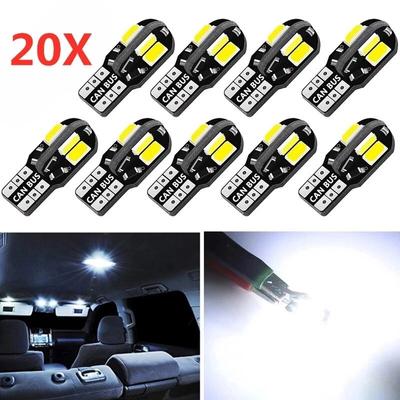 20/10 шт. лампа для салона автомобиля W5W T10 светодиодная 5730 8SMD Canbus без ошибок 12 В 194 168 карта купольные огни стояночный свет авто сигнальная лампа