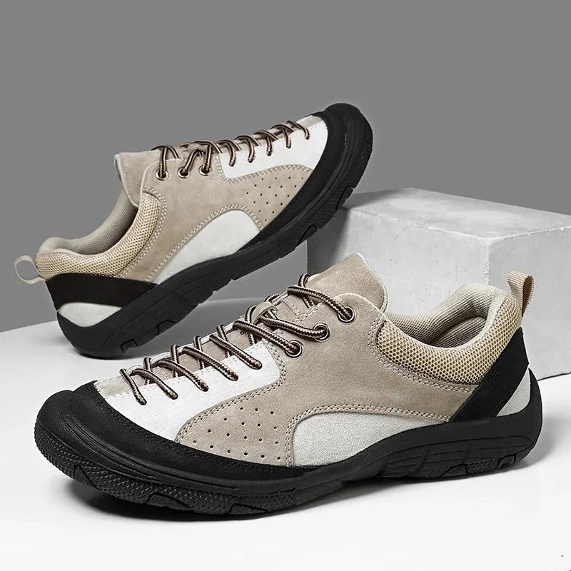 Fashion Men Outdoor Antiskid Sneakers Lightweight Breathable Lace-Up Running Tennis Shoe Comfortable Casual Hiking Shoes Plus Size 38-47