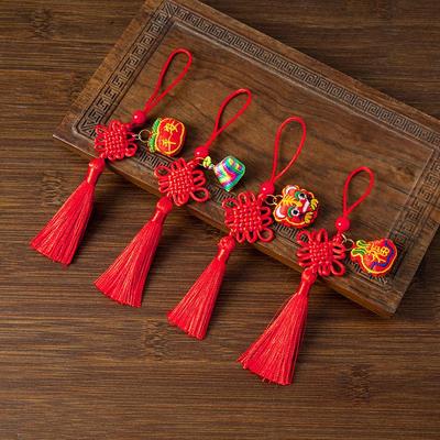 Кулон-саше на Праздник Драконьих лодок - Украшение в виде тигра цзунцзы с китайским узлом, брелок, подвеска для мобильного телефона