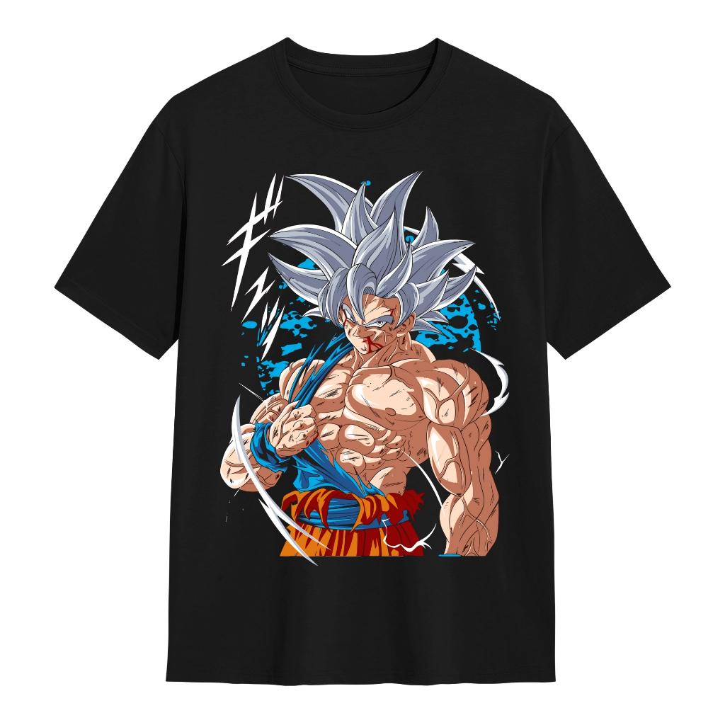 Japanese Animation Dragon Ball Wukong Super Instinct Men's T-Shirt Summer New Retro Fashion Men's and Women's Streetwear