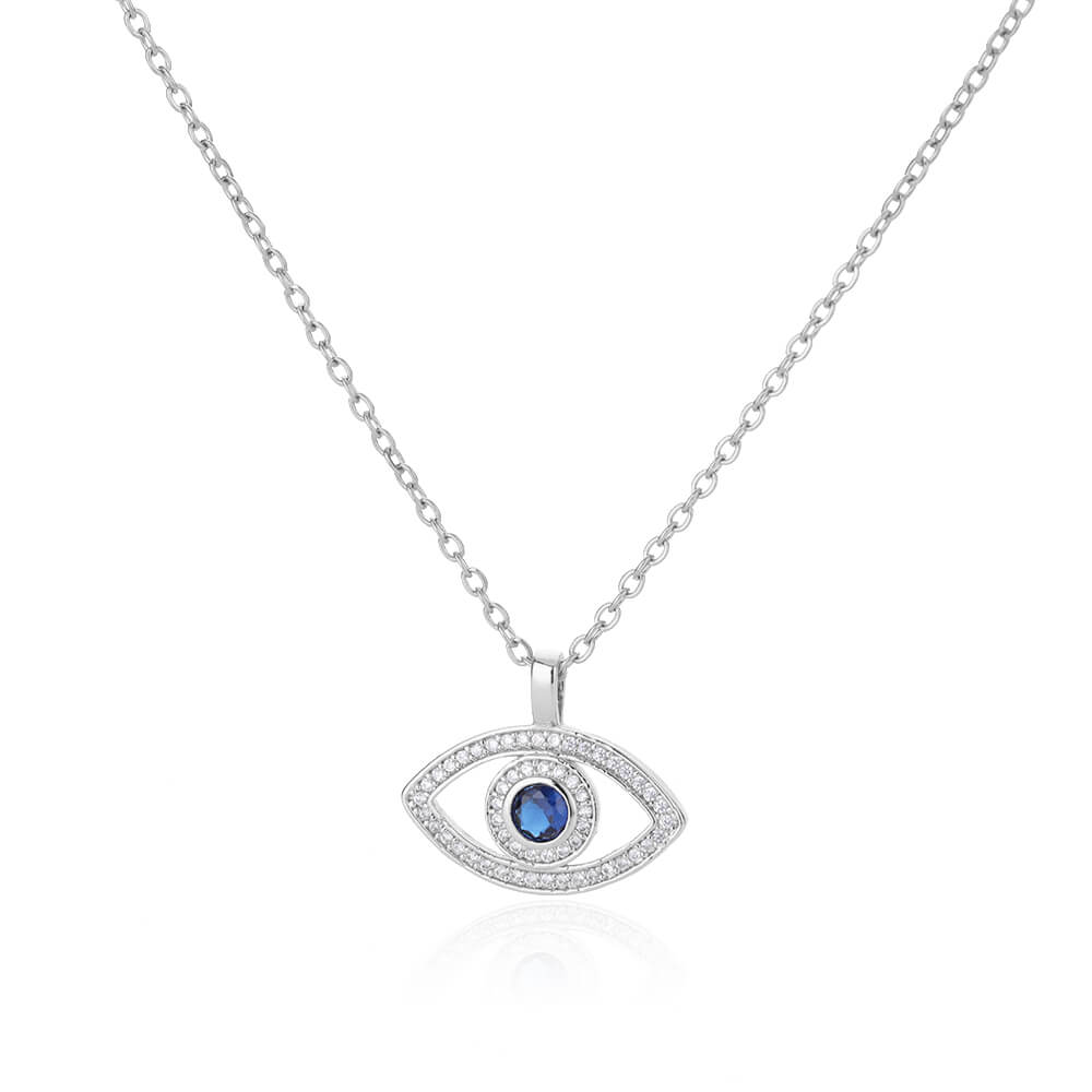 Zircon Evil Eye Pendant Necklaces For Women Stainless Steel Gold Color Necklace Trend Aesthetic Lucky Turkish Jewerly Gift