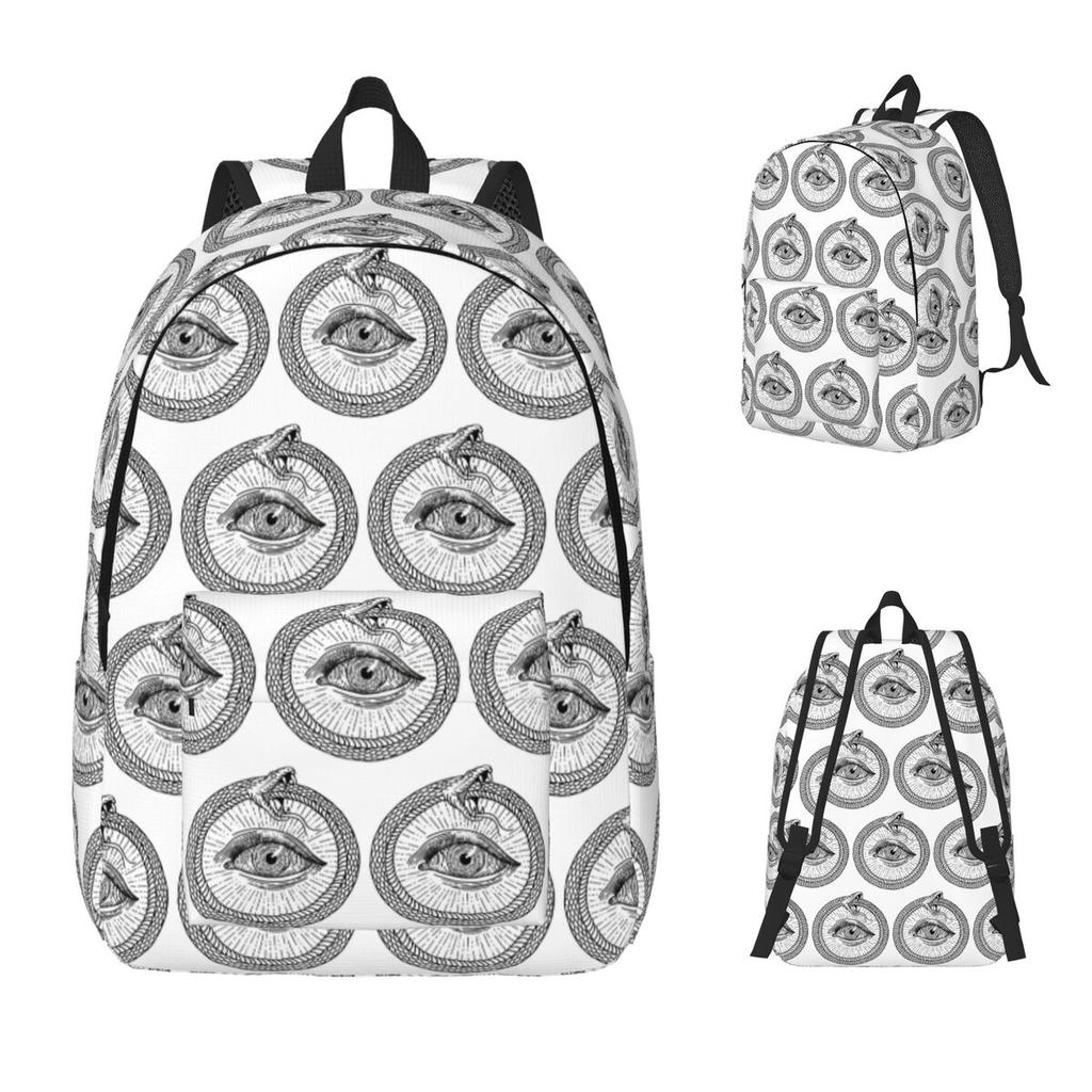 Esoteric Illustration Of Ouroboros Snake Backpack Daypack Large Capacity BookBag School Bag Shoulder Bags for Men Women