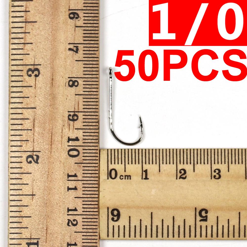 Набор из 50 острых рыболовных крючков Baitholder для червя или приманки. Размер 10 12 14 1/0 2/0